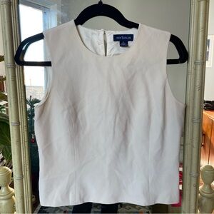 Ann Taylor Cream White 100% Silk Lined Shell Tank